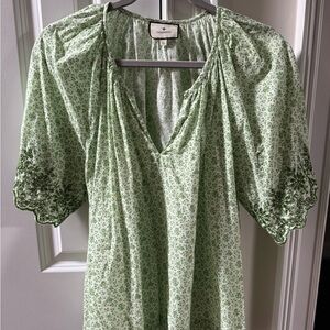 Tuckernuck Light Green Floral Top